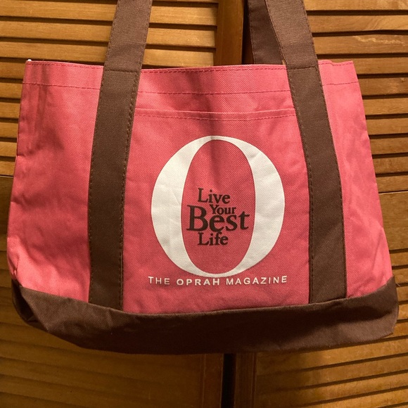 Oprah Magazine “Live Your Best Life” Pink & Brown Tote Bag - Picture 3 of 12